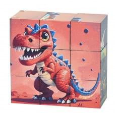 Дитячий магнітний кубік-пазл "Дракони-динозаври" CL325-1, 3 х 3