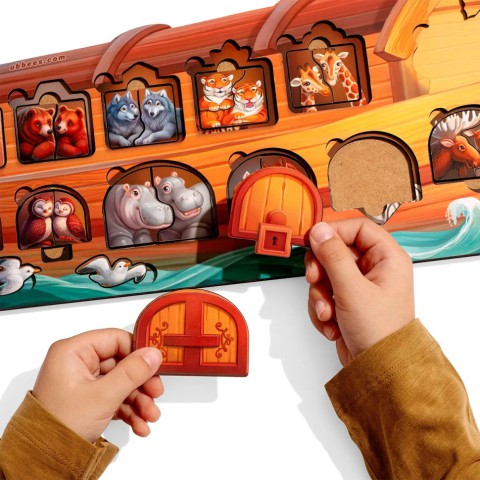 Розвиваючий пазл-вкладиш "Ноїв ковчег" PSD275 з фоном