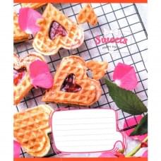 Зошит учнівський "Солодкі серця" 012-500325K-2 в клітинку, 12 аркушів (959050)