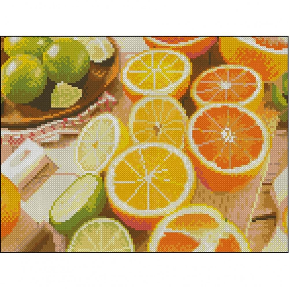 Алмазна мозаїка без підрамника "Цитрусові" ZAV3040-48, 30х40 см