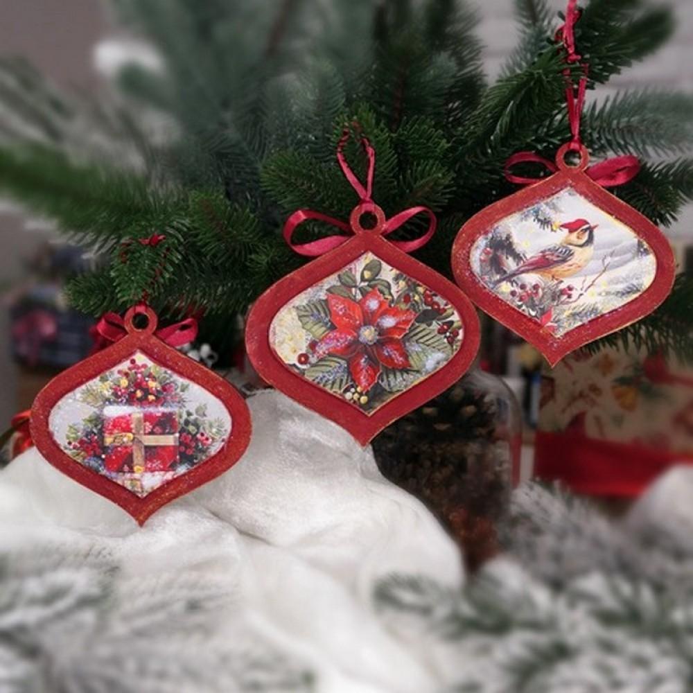 Творчий набір для створення 3-х ялинкових прикрас "Vintage Christmas" FDCKW-053