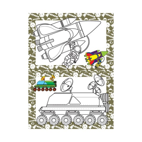 Книжка розмальовка "Космос" РМ-48-48 с цветными подсказками