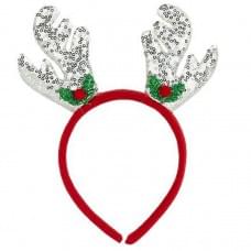 Обідок новорічний "Оленячі ріжкит" 2511(Silver) 16,5х14,5 см