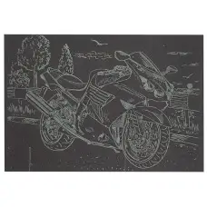 Гравюра А5 "Мотоцикл-1" ГрА5з-2 эконом вариант в пакете 21 х 14,8 см