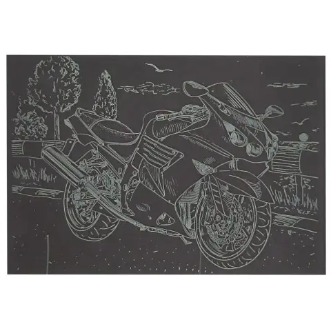 Гравюра А5 "Мотоцикл-1" ГрА5з-2 эконом вариант в пакете 21 х 14,8 см