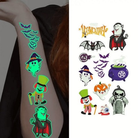 Набір дитячих тимчасових тату "Halloween glow" kids-tatto-halloween-glow-set-1