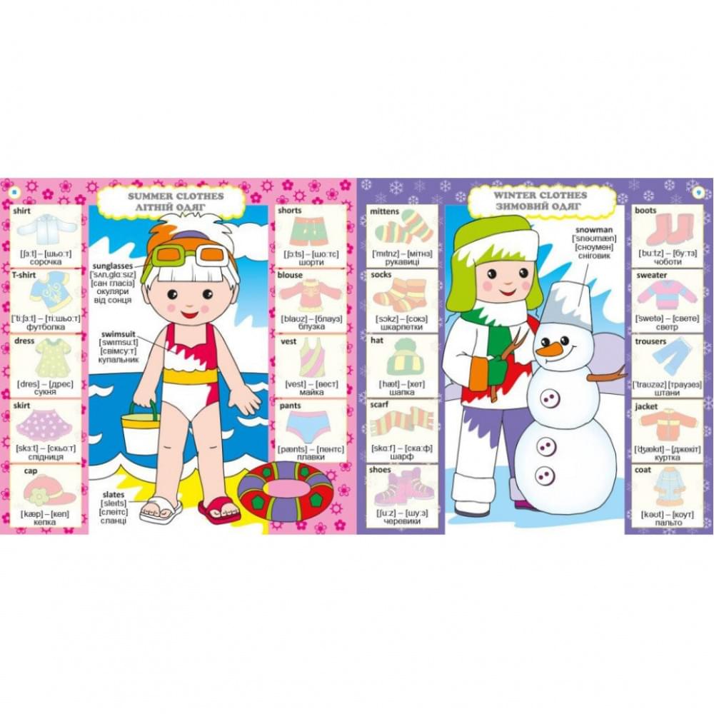 Дитяча книга Розвивалочка "Вивчаємо English" 1581003, 80 наліпок
