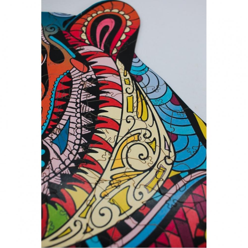 Фігурний дерев'яний пазл A3 "Загадковий тигр" PuzA3-03110, 129 деталей