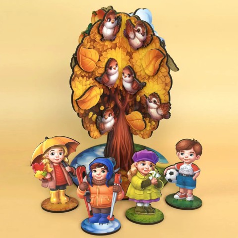 Дитяча настільна гра "Пори року абрикоса" (ПСД295) PSD295 дерев'яна