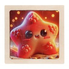 Дитячий дерев'яний пазл-вкладиш "Морська зірка" MD 1509-9, 6 елементів 9,8 х 9,8 х 0,4 см