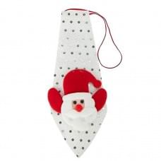 Новорічна краватка з фігуркою "Санта Клаус" HH-2(White) на гумці