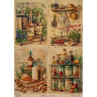 Декупажна карта на крафт-папері "Ботаніка Вінтаж" FDKDA3-0059, 29,7x42 см