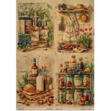 Декупажна карта на крафт-папері "Ботаніка Вінтаж" FDKDA3-0059, 29,7x42 см