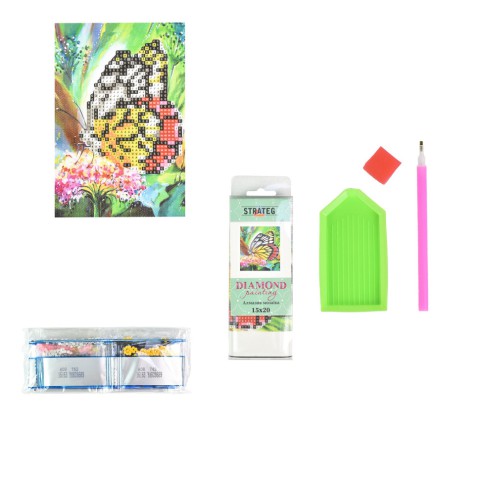 Алмазна мозаїка без підрамника "Метелик" YAB28689, 10х15 см