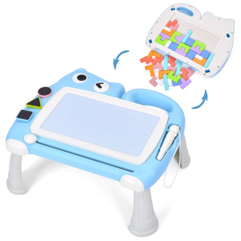 Магнітна дошка для малювання "Котик" 2 в 1 QY228(Turquoise) тетріс, пазли