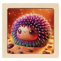 Дитячий дерев'яний пазл-вкладиш "Морський їжак" MD 1509-2, 6 елементів