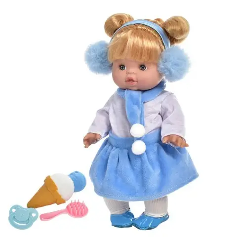 Дитяча лялька "Маленькі-Миленькі" M 4735-1IUA 31 см, музика, аксесуари Блакитний