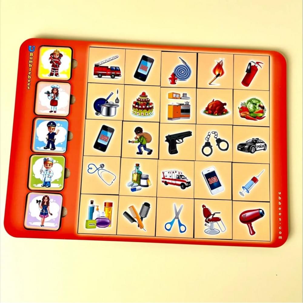 Дерев'яний пазл-вкладиш "Асоціації-професії" (ПСД073) PSD073