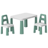 Дитячий стіл із двома стільцями 0440TXK біло-зелений