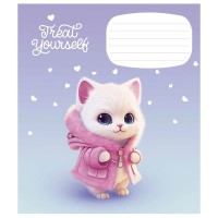 Зошит учнівський "Cute little animals" 012-3333C-2 у косу лінію, 12 аркушів
