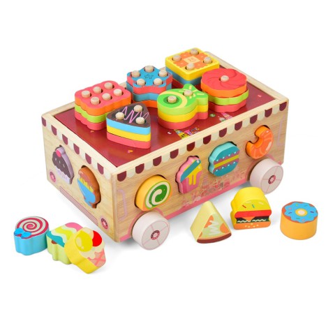 Дерев'яна іграшка Центр розвиваючий MD 0893 сортер, фігурки солодощі