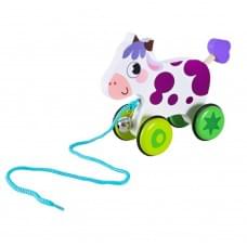 Дитяча дерев’яна каталочка "Корівка" C15030-6 на мотузці