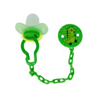 Дитячий набір Ланцюжок з пустушкою MGZ-0502(Green) з кришкою