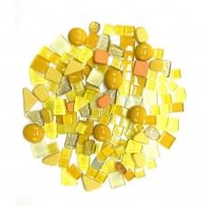 Набір скляних камінців для мозаїки 6505, 200 грам, 150-180 шт, 4 мм, жовтий
