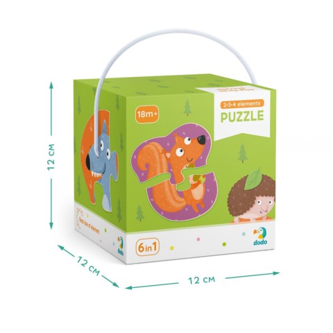 Дитячий пазл Лісові тварини DoDo 300195, 2-3-4 елементів