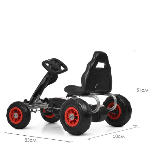 Карт педальний Bambi kart M 4036-2 надувні колеса Чорний