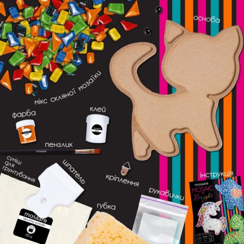 Дитячий набір для творчості кришталева мозаїка "Котик" МА7006