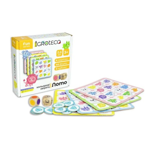 Дитяча настільна гра Розумне Лото "Кольорові звірята" 900804