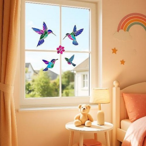 Набір для вітражного живопису за номерами "Колібрі" FDSGK-07