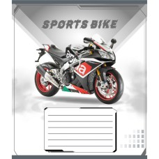 Зошит учнівський "Спортбайк" 012-500196K-1 в клітинку, 12 аркушів