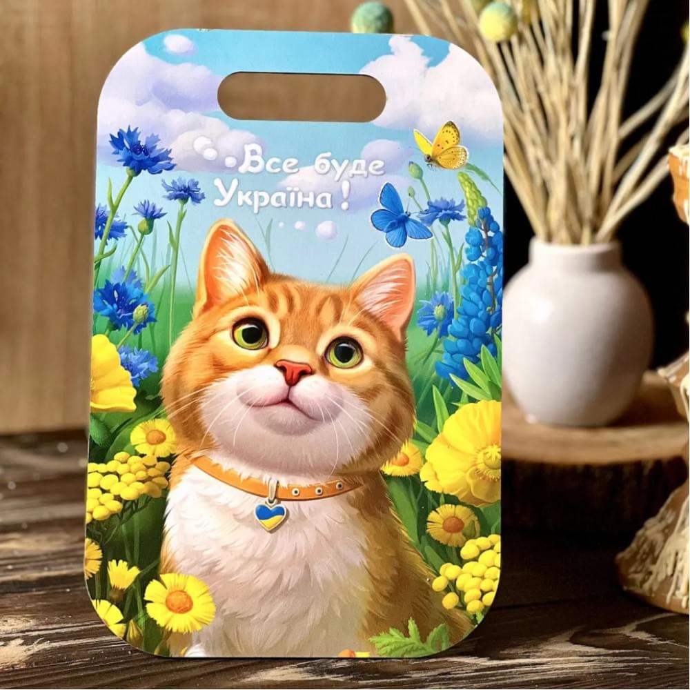 Дерев'яна сувенірна дошка "Рудий котик" Ubumblebees (ПСФ154) PSF154 прямокутна