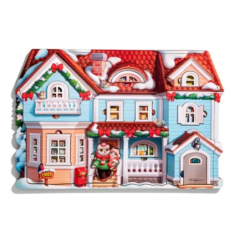 Пазл дитячий фігурний "Котячий дім" (ПСД248) PSD248, 88 елементів