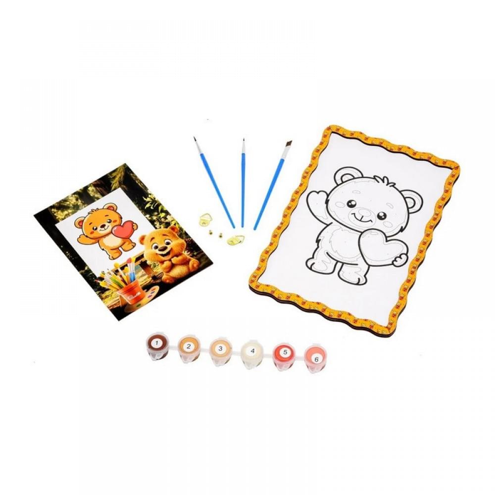 Дитячий набір для розпису по дереву "Ведмедик" Puz-22982 формат А5