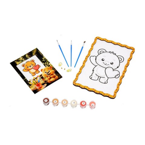 Дитячий набір для розпису по дереву "Ведмедик" Puz-22982 формат А5