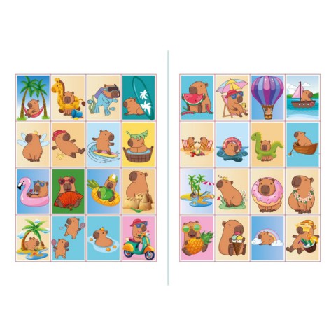 Дитяча розмальовка зі стікерами "Капібара на канікулах" CB21, 16 сторінок