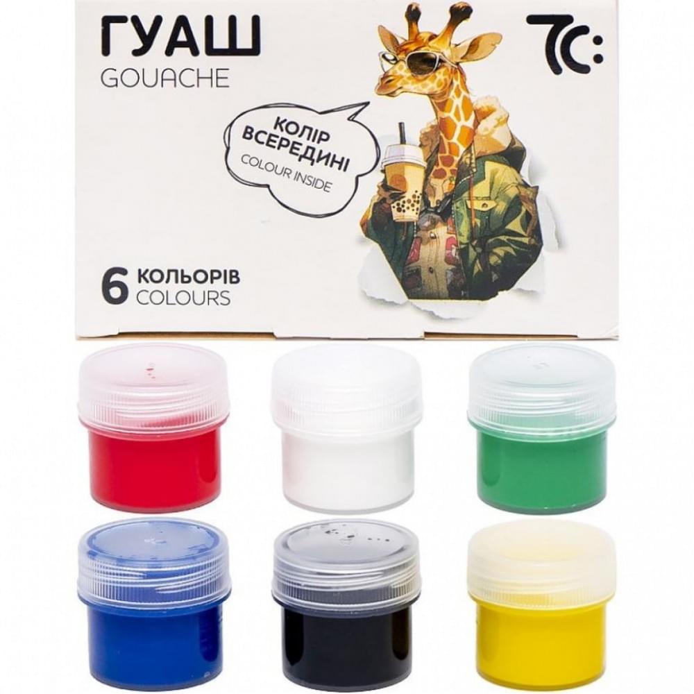 Дитячі гуашеві фарби 7C20602, 6 кольорів по 16 мл