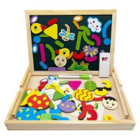 Дерев'яна іграшка "Магнітна дощечка 2 в 1" MD 0815C, двостороння, пенал, крейда