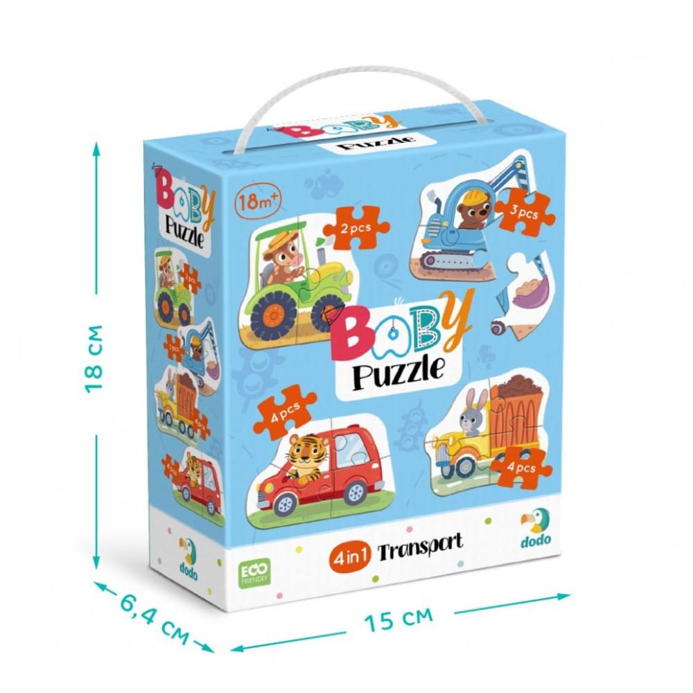 Дитячий пазл 4 в 1 "Baby puzzle. Транспорт" DoDo Toys 300685 набір 4 в 1