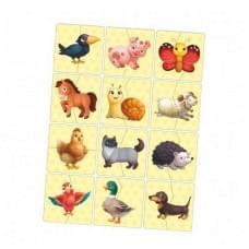 Настільна розвиваюча гра-пазл "Тварини" Ubumblebees (ПСФ071) PSF071, 12 картинок-половинок