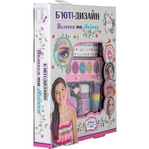 Дитячий набір кометики "Волосся та макіяж" T20727 палетка 5 кольорів