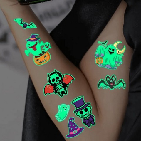 Набір дитячих тимчасових тату "Halloween glow" kids-tatto-halloween-glow-set-1