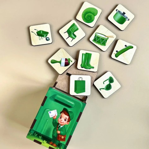 Дерев'яна настільна гра "Веселий листоноша" Ubumblebees (ПСД081) PSD081 сортер-комодик