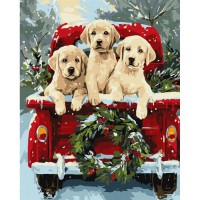 Картина за номерами "Собача поїздка" ©art_selena_ua KHO6838, 40х50 см