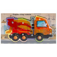 Дерев'яний пазл-вкладиш "Engineering vehicle" MD 1924-7, 10 елементів