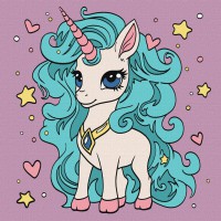 Картина за номерами "Фантастична одноріжка" KHO6102 25х25см