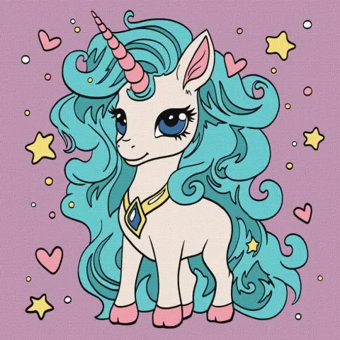 Картина за номерами "Фантастична одноріжка" KHO6102 25х25см